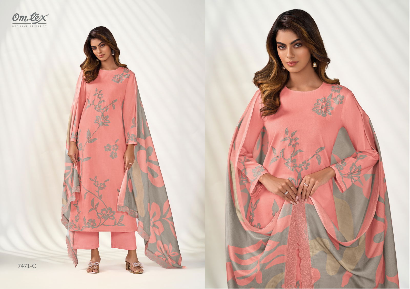 Maskara By Omtex Lawn Cotton Printed Embroidery Dress Material Orders In India